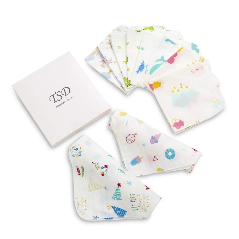 TSD ガーゼハンカチ 赤ちゃん ガーゼ ハンカチ ベビー ガーゼタオル 入浴ガーゼ 綿100% 12枚セット30×30CM(4)