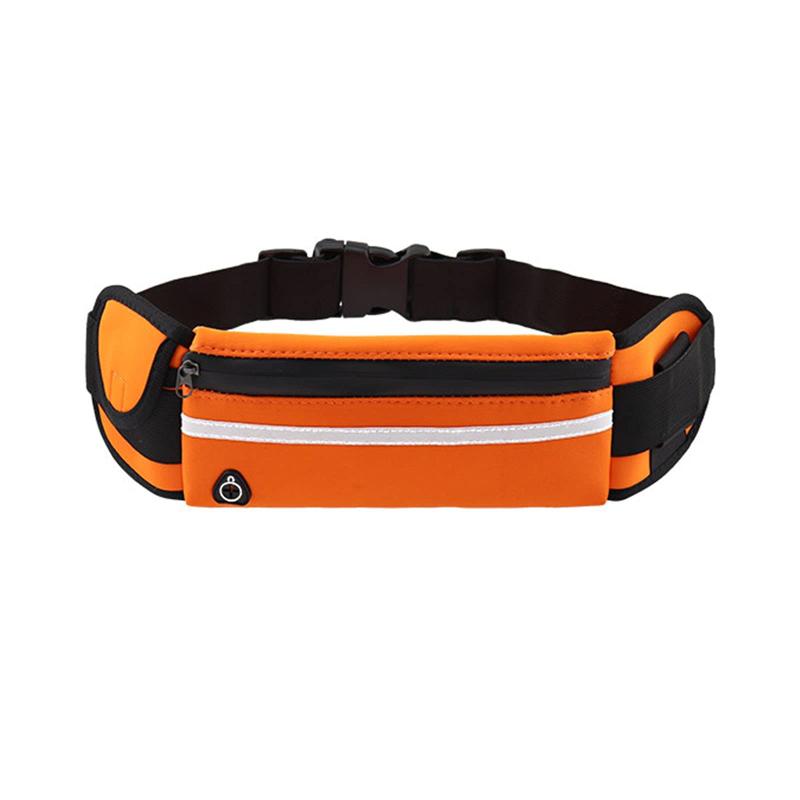 OUSHICHUANGランニングポーチ 軽量 防水 ウエストポーチ スマホ対応 薄型 おしゃれ メンズ レディース 夜間反射 素材 肌身につけ 水筒ポーチ付き・ベルトが調整可能・イヤホンホール付き　ウ