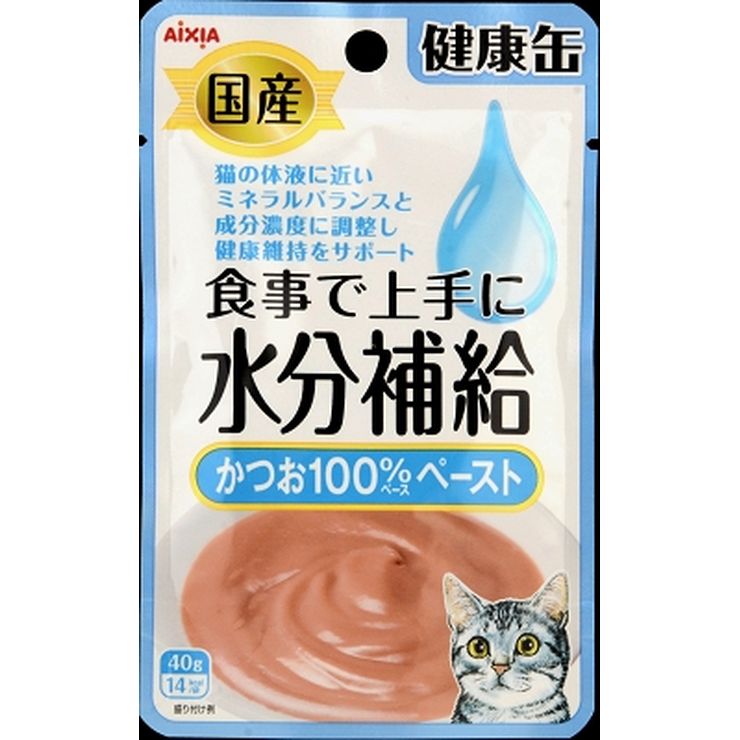 アイシア 国産健康缶パウチ 水分補給 かつおペースト 40g 4571104716754 ペット ペットグッズ 猫用品 キャットフード その他猫用品のサムネイル