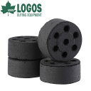 LOGOS ロゴス エコココロゴス・ミニラウンドDECO 4 炭 燃料 燃焼 パワフル 即着火 着火剤 高火力 着火剤加工 簡単着火 火おこし不要 バーべキュー BBQ アウトドア キャンプ レジャー 4981325601904