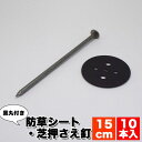 【クリアランスSALE】黒丸釘 防草シート・芝押さえ用 15cm (10本入) 雑草対策 雑草よけ 雑草防止 人工芝 ガーデニング 園芸 庭 下敷き 田んぼ 畑...