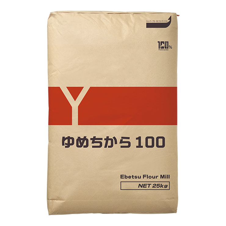 【訳あり】 江別製粉　ゆめちから100　《強力粉》　25kg　北海道産 小麦粉 イングリッシュマフィン ベーグル 業務用