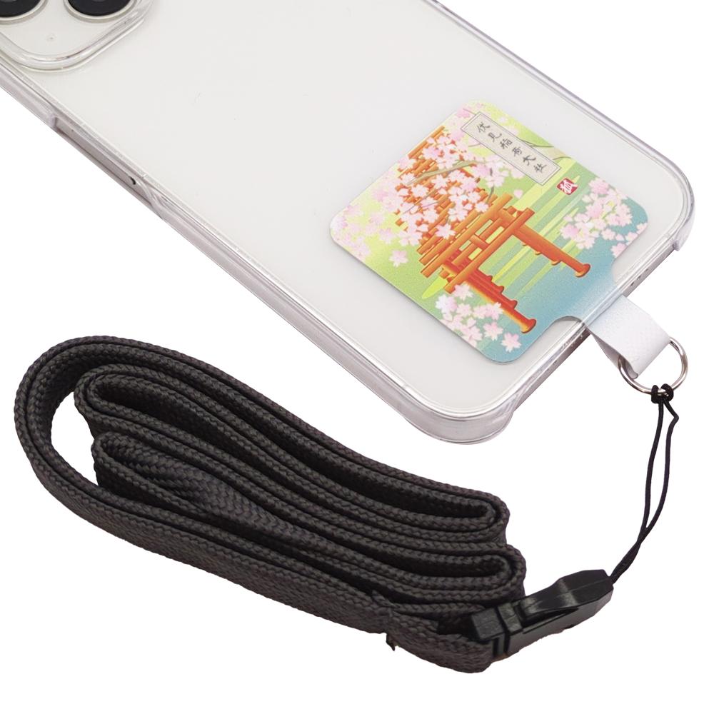 PETASUTO スマホストラップホルダー 日本のおみやげ 名勝・名所シリーズ 京都 伏見稲荷大社 30枚セット ネックストラップ付 KI-02A-30 スマホストラップ ショルダーストラップ ストラップ iPhone 携帯 アクセサリー アクセ