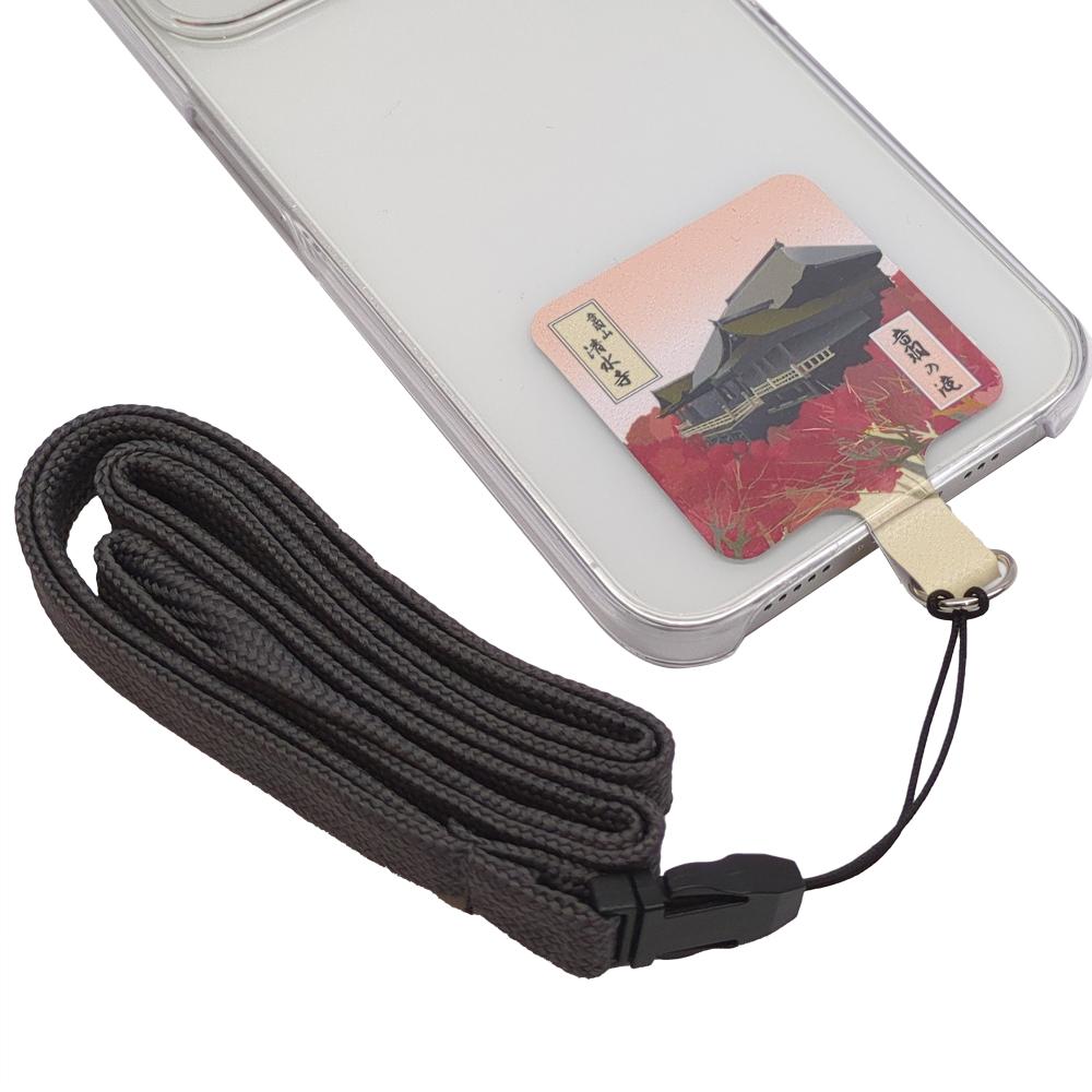 PETASUTO スマホストラップホルダー 日本のおみやげ 名勝・名所シリーズ 京都 清水寺 5枚セット ネックストラップ付 KI-04A-5 スマホストラップ ショルダーストラップ ストラップ iPhone 携帯 アクセサリー アクセ