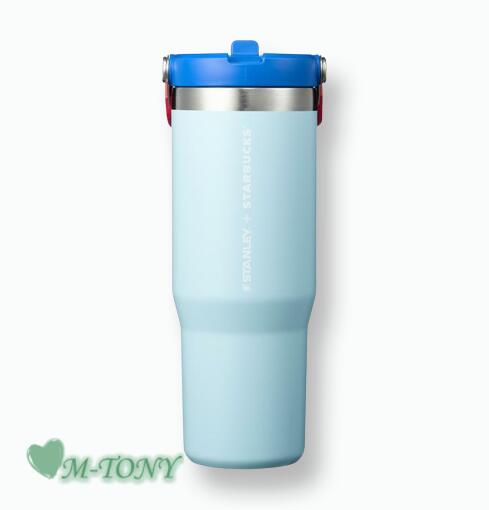 Starbucks スターバックスSTANLEY＋STARBUCKS2023 SS ステンレス スタンレー アイス フロー コールドカップSS Summer Stanley Ice flow Coldcup887ml☆海外限定品/日本未発売/スタバ/タンブラー/スタバタンブラー/summer