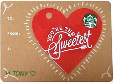 [送料無料]Starbucks スターバックス2017 バレンタイン ハート カード レッド韓国☆「送料無料」「クロネコDM便発送」