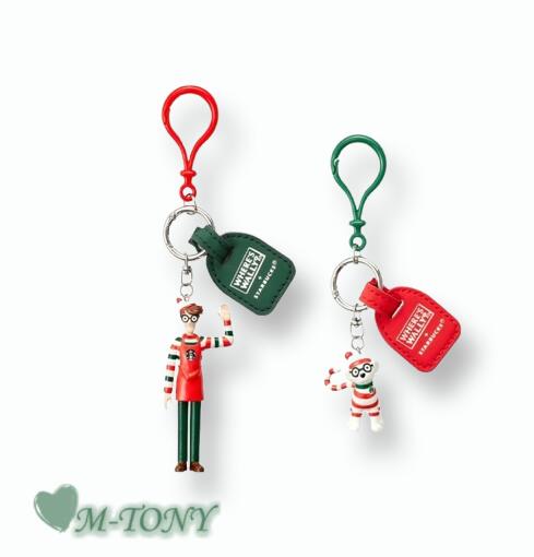 Starbucks スターバックスジョイフル ウォーリー フィギュア キーリング セットJoyful Wally Figure Ke..