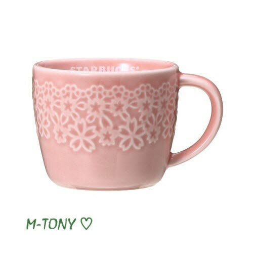 Starbucks スターバックスSAKURA 2018 マグ レース エンボスピンク 237ml ☆スタバ/タンブラー/マグ/クリスマス/バレンタイン/ハロウィンのサムネイル
