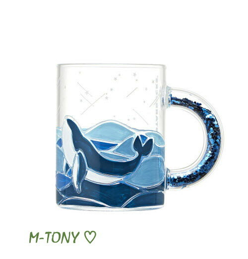 Starbucks スターバックス サマー グリッター ハンドル グラス くじら マグカップGlitter handle glass355ml ☆ 海外限定品/日本未発売/スタバ/タンブラー/スタバタンブラー/スタバマグ/マグカップ/クリスマス/バレンタイン/ハロウィン/summerのサムネイル
