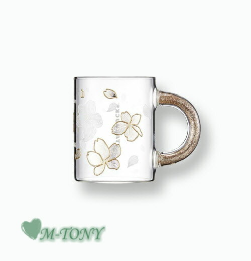Starbucks スターバックスSAKURA さくら ゴールド グリッター ハンドル グラスマグ355ml ☆ 海外限定品/日本未発売/スタバ/タンブラー/スタバタンブラー/スタバマグ/マグカップ/クリスマス/バレンタイン/ハロウィン/springのサムネイル
