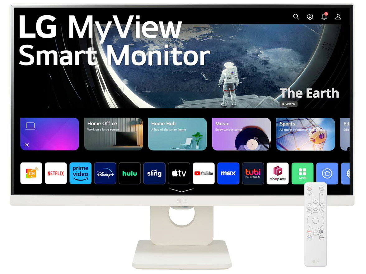 LGエレクトロニクス スマートモニター MyView Smart Monitor 25SR50F-W 24.5インチ ホワイト フルHD webOS IPS チューナーレステレビ スリムデザイン AirPlay 2 Miracast PCモニター 液晶モニター 【配送種別A】