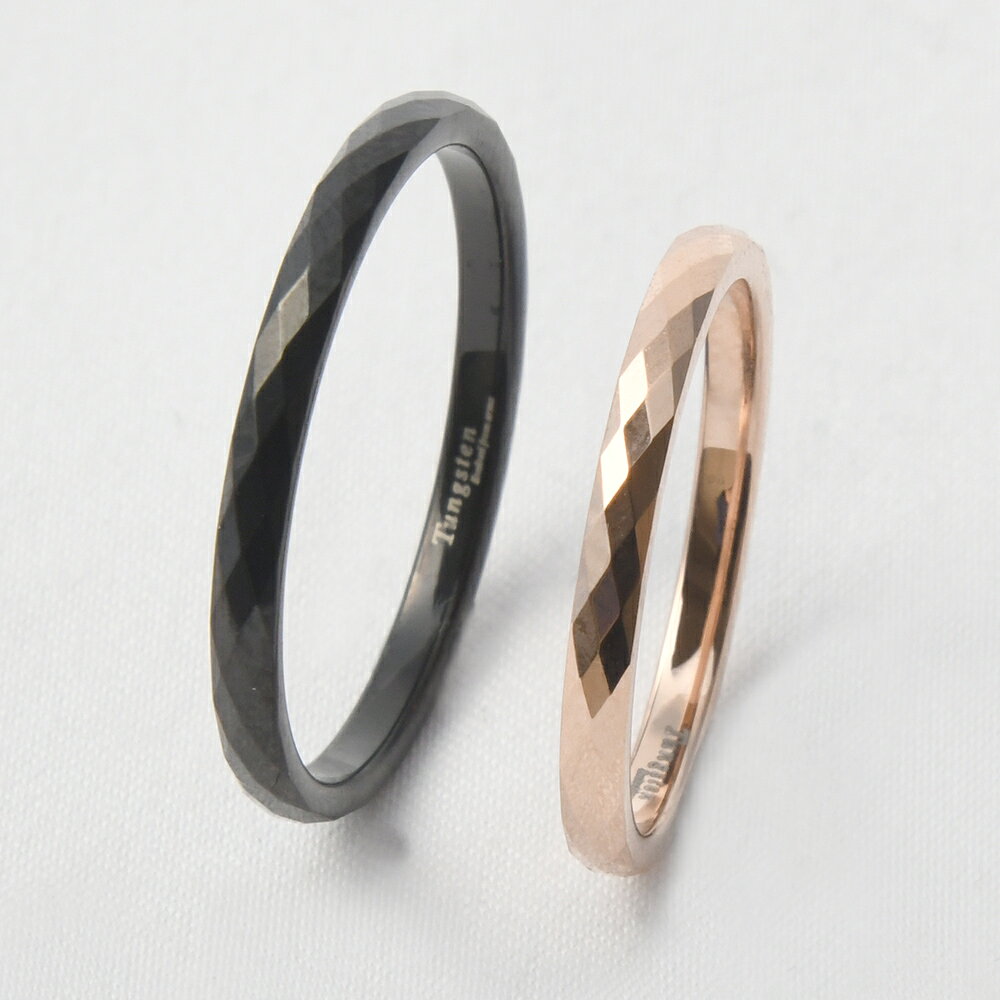 ペアリング カップル お揃い 指輪 メンズ レディース アクセサリー ピンキーリング 7号 9号 11号 13号 15号 17号 19号 21号 タングステン ピンクゴールド ブラック 男性 女性 友達 シンプル 華奢 プレゼント ギフト 3