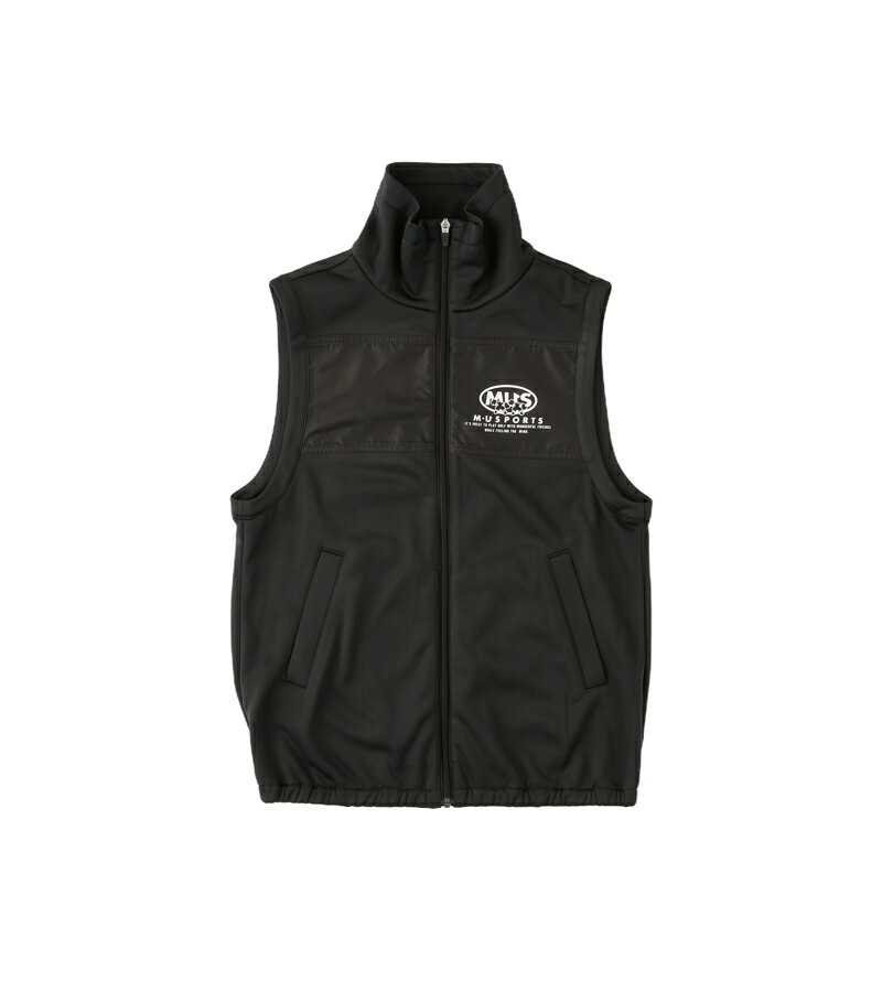 [MU SPORTS] ゴルフ ベスト 異素材フリース×タフタベスト / 保温 軽量 リサイクル素材 耐摩耗 起毛 レディース