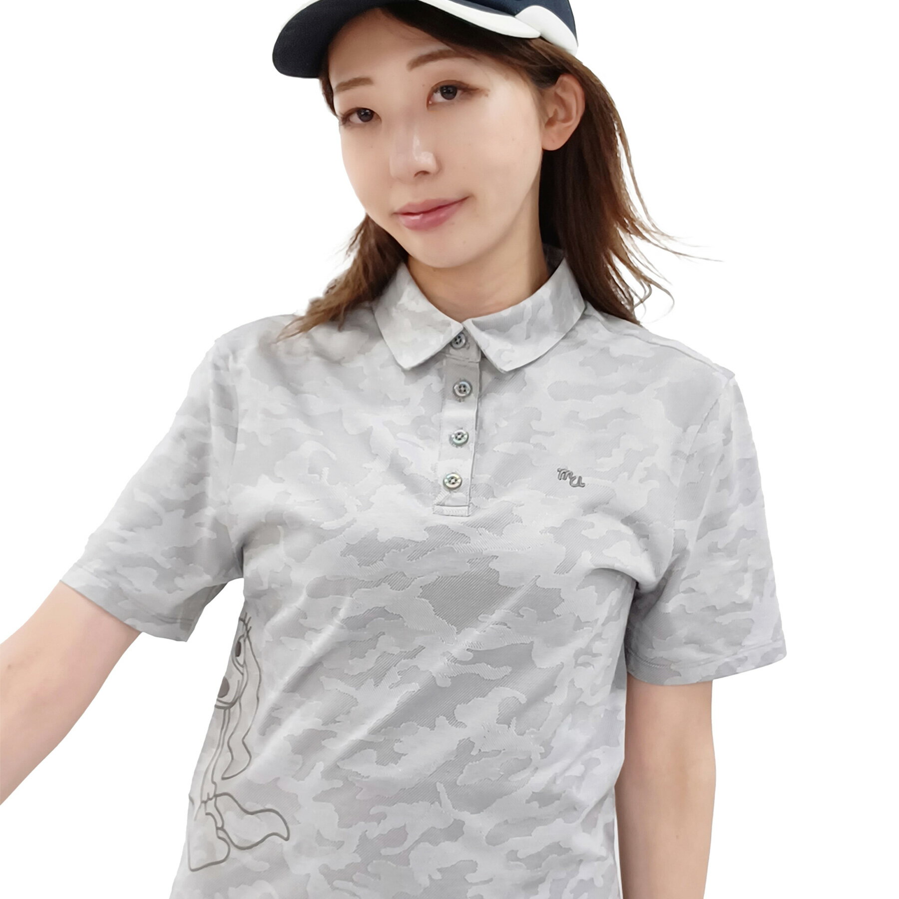 【SALE 50%OFF】[MU SPORTS 公式] ゴルフ シャツ カモフラ / カモフラージュ柄 吸水性 速乾性 スタイリッシュ レディース ゴルフ女子