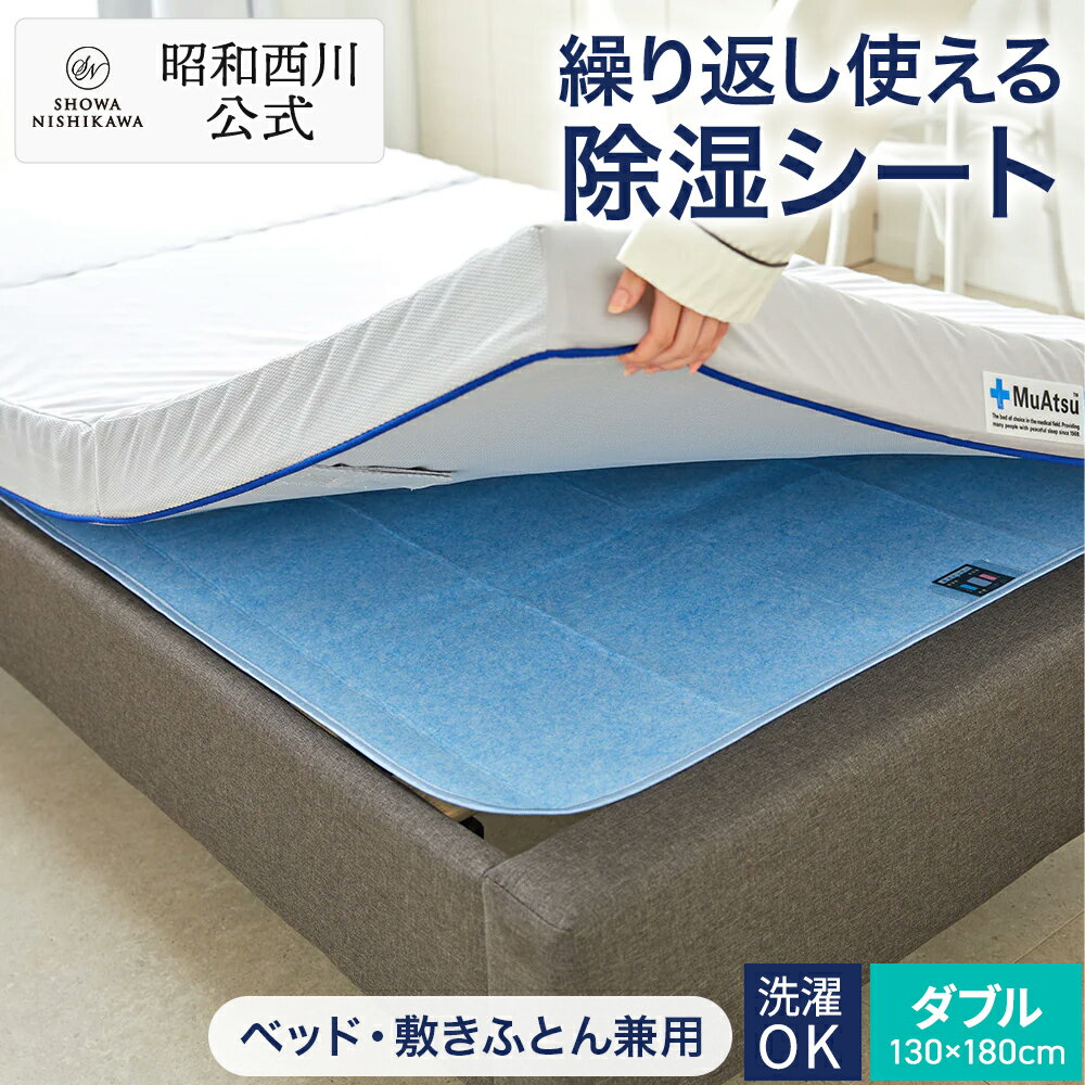 【5%OFF※4/16 09:59迄】昭和西川 洗える除湿パッドシートダブル ブルー