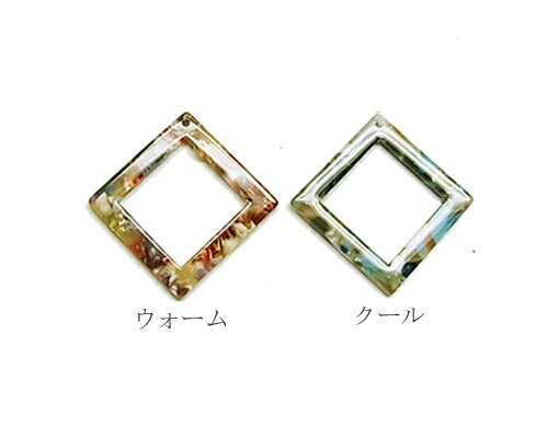 アセテートスクエアサークル 1ホール 4個 [cha-n-101]