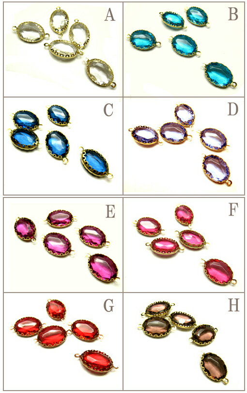 フレームストーンオーバル 20mm 5個 [st-mt-022] 【シャネルビーズ・ステンドビーズ・アクセサリーパーツ】