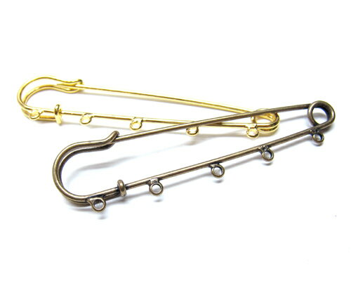 カン付きカブトピン 7.5cm 2個[kab-005-2] 【カブトピン・キルトピン・アクセサリーパーツ・ビーズ】