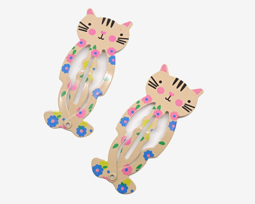 パッチンピン アニマル完成品 ネコ 同色2個セット[pp-a5-006] 【手芸 手芸用品 手芸材料 手作り アクセサリー ヘアピン ヘアクリップ パーツ ハンドメイド 素材 金具 ヘアピン パッチン】