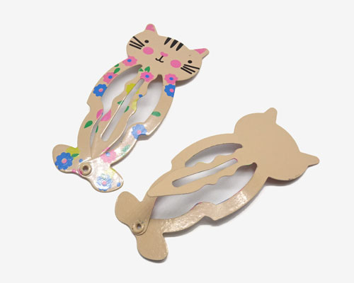 パッチンピン アニマル完成品 ネコ 同色2個セット[pp-a5-006] 【手芸 手芸用品 手芸材料 手作り アクセサリー ヘアピン ヘアクリップ パーツ ハンドメイド 素材 金具 ヘアピン パッチン】