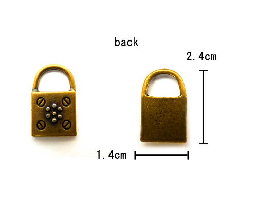 錠前　金古美[cha-b-085kk]【アクセサリーチャーム・ピューターチャーム・ビーズパーツ】