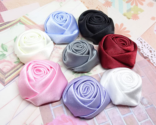 巻バラ サテン 2個［flo-mot-025] 【手芸・手芸用品・手芸材料・手作り・アクセサリー・パーツ・ビーズ..