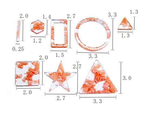 ローズマーブル　アセテートチャーム　4個 [cha-n-044]