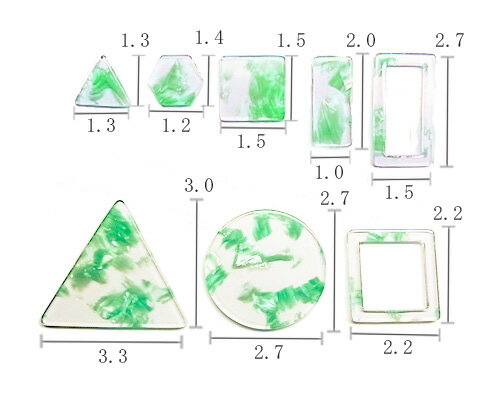 ミントマーブル　アセテートチャーム　4個 [cha-n-045]