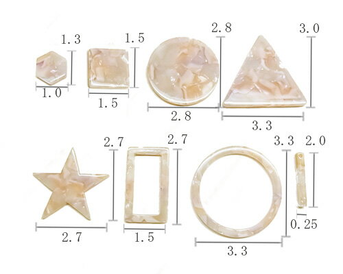 ベージュマーブル　アセテートチャーム　4個 [cha-n-046]