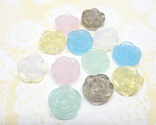 ローズキャンディ 2個［st-nt-054] 【手芸・手芸用品・手芸材料・手作り・アクセサリー・パーツ・ビー..