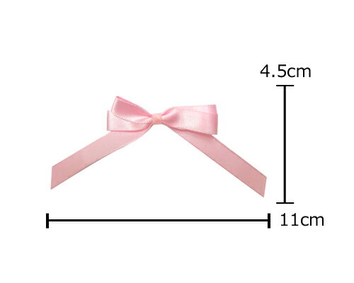 ロングサテンリボン　ピンク　4個[rib-mot-072]