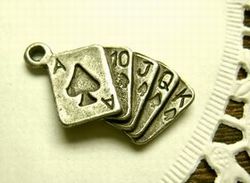 トランプカード　[cha-b-043]【アクセサリーチャーム・ピューターチャーム・ビーズパーツ】