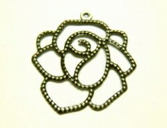 ローズ　金古美　2個[suk-062kk]【透かし・フィグリー・アクセサリーパーツ・ビーズ】