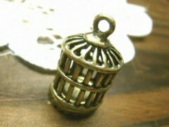 丸い鳥かご[cha-p-134]【アクセサリーチャーム・ピューターチャーム・ビーズパーツ】