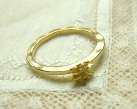 樂天商城 - リング　Sフラワー　[cha-p-152]【アクセサリーチャーム・ピューターチャーム・ビーズパーツ】