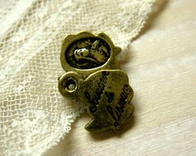 ロケットローズ　メッセージ　金古美[cha-p-290kk]【アクセサリーチャーム・ピューターチャーム・ビーズパーツ】