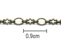 オーバルスター　2m[che-1-011]【アクセサリーチャーム・ピューターチャーム・ビー...