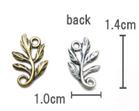 葉　2個[con-b-005]【コネクター・アクセサリーパーツ・ビーズパーツ】