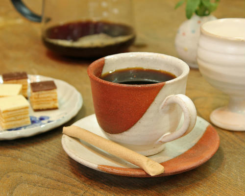 信楽焼 コーヒーカップ＆ソーサー 