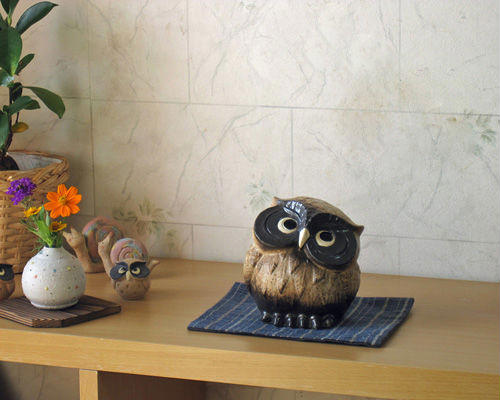 信楽焼 ふくろう 置物 粉引首かしげ 3号 フクロウ 陶器 北欧 梟 玄関 おしゃれ グッズ 雑貨 かわいい 母の日 敬老の日 縁起物 プレゼント ギフト 信楽...