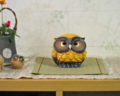 信楽焼 ふくろう 置物 黄釉 3号 フクロウ 陶器 北欧 梟 玄関 おしゃれ グッズ 雑貨 かわいい 母の日 敬老の日 縁起物 プレゼント ギフト 信楽焼き 焼...