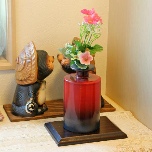 Rakuten - 在庫数限り 信楽焼 一輪挿し 臙脂 筒型 ミニ 花瓶 陶器 おしゃれ 花入 北欧 和風 かわいい 花びん 花器 フラワーベース プレゼント ギフト 信楽 信楽焼き やきもの(MA023-07G)