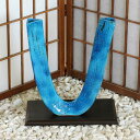 信楽焼 花器 青釉 U型 パイプ 池坊 生け花 在庫数限り 在庫処分 和風 洋風 華道 陶器 フラワーベース 自由花花器 花瓶 ギフト 信楽焼き 焼き物 華道 ...
