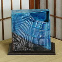 信楽焼 花器 青釉 波堀 掛分 池坊 生け花 在庫数限り 在庫処分 和風 洋風 華道 陶器 フラワーベース 自由花花器 花瓶 ギフト 信楽焼き 焼き物 華道 小...