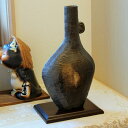 信楽焼 花器 コゲ 耳付 ボトル型 池坊 生け花 在庫数限り 在庫処分 和風 洋風 華道 陶器 フラワーベース 自由花花器 花瓶 ギフト 信楽焼き 焼き物 華道...