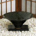 信楽焼 花器 黒 斑点 金線 深型 立花 池坊 生け花 在庫数限り 在庫処分 和風 洋風 華道 陶器 フラワーベース 生花 立花 花瓶 ギフト 信楽焼き 焼き物...