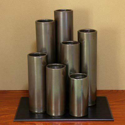 信楽焼 花器 ラスター寸胴7本セット 7函筒 生花 池坊 立花 小原流 生け花 在庫数限り 在庫処分 和風 華道 陶器 フラワーベース 立花 花瓶 ギフト 信楽焼き 華道 未生流 古流 遠州流 あす楽(gidb)