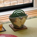 信楽焼 蚊取り線香入れ 灰釉 刷毛目 蚊遣器 器具付 おしゃれ かわいい 陶器 蚊取り線香ホルダー 蚊取り線香 立て 蚊やり アウトドア 信楽焼き 焼き物(MB...