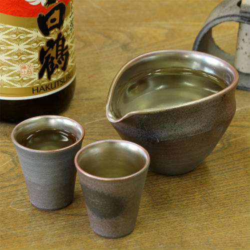 ほろ酔いセット 信楽焼 片口 酒器 光彩 ぐい呑み 長 ペア セット 陶器 おしゃれ 徳利 注器 冷酒器 お猪口 盃 食器 和食器 日本酒 どぶろく 焼酎 吟醸酒 家飲み 晩酌 還暦祝い 父の日 ギフト 信楽焼き 焼き物 やきもの(lgta)