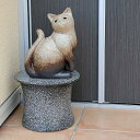 信楽焼 猫 置物 見返り猫の置物 9号粉引 陶器 大 猫の置物 リアル ねこ 小さい ネコ かわいい 陶器 信楽焼 インテリア アンティーク 雑貨 おしゃれ 招...
